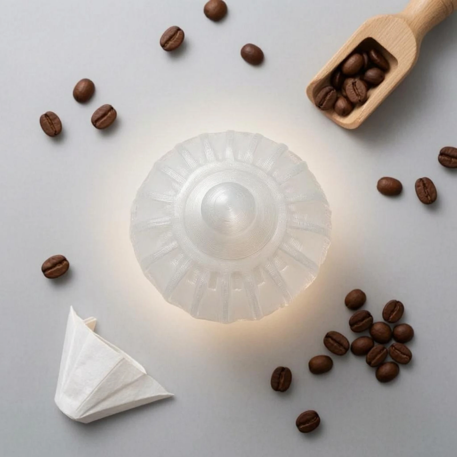 Pour-over Cone Filter Paper Presser Frosted Pour over Filter Press Drink Accessory Faceted Ribbed