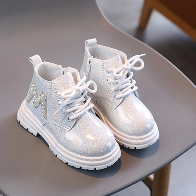 

Girls Ankle Boots Fashion Bright Leather Princess Autumn Platform Boots Children High Top Casual Shoes Baby Boots