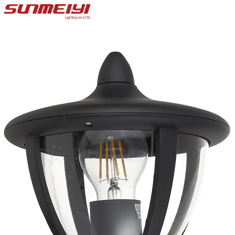 Lámpara de pared para exteriores, luz LED de estilo americano Simple, color negro, impermeable, para jardín, Villa, patio, terraza, E27