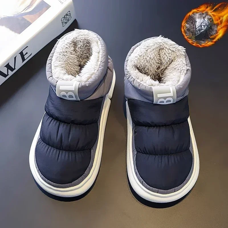 Stivali da neve invernali Uomo Donna 2025 Nuovi amanti Peluche Scarpe di cotone comode e spesse Antiscivolo Scarpe casual da esterno Appartamenti