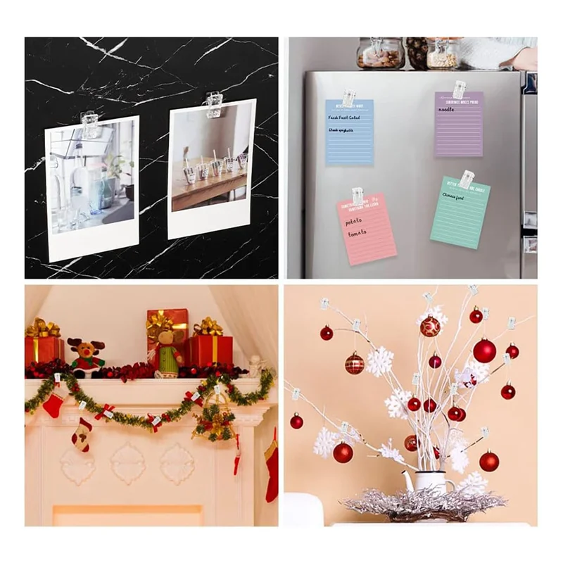 100PCS Tapestry Clips Photo Clips Light Clips For Office Photo Christmas , Clear