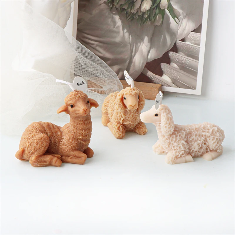 3D Alpaca Aroma Candle Silicone Mold DIY Simulation Cute Animal Plaster Making Supplies Creative Sheep Furniture Decoration