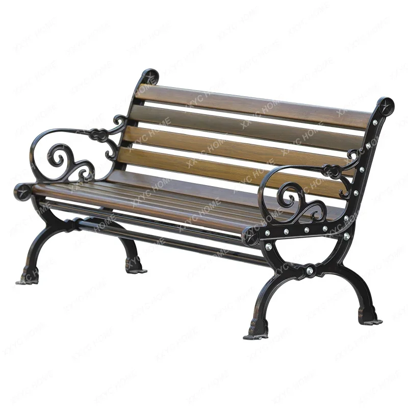 

Park Chair Outdoor Bench Balcony Leisure Chair Outdoor Backrest Solid Wood Antiseptic Wood Courtyard Bar Chair