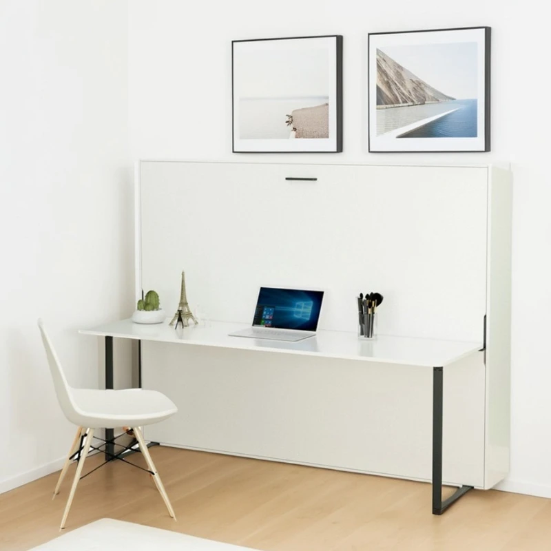 Invisible folding bed wall bed desk integrated multi-functional study bedroom space saving hidden wardrobe bed hardware