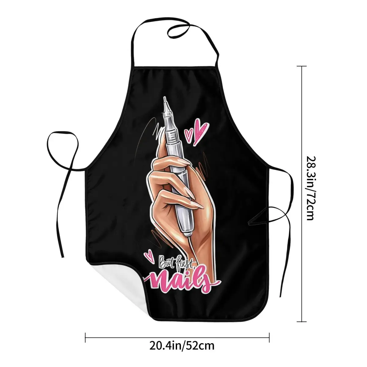 Unisex But First Nails Bib Apron Adult Women Men Chef Tablier Cuisine for Cooking Kitchen Nail Polish Kitchen Baking