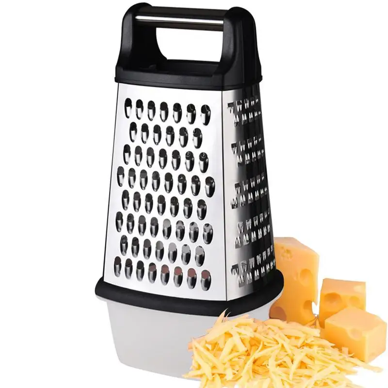 Cheese Grater Cheese Grater With Handle Box Gratters 4 Sided Food Grater Vegetable Grater For Grating Carrots Cucumbers Potatoes