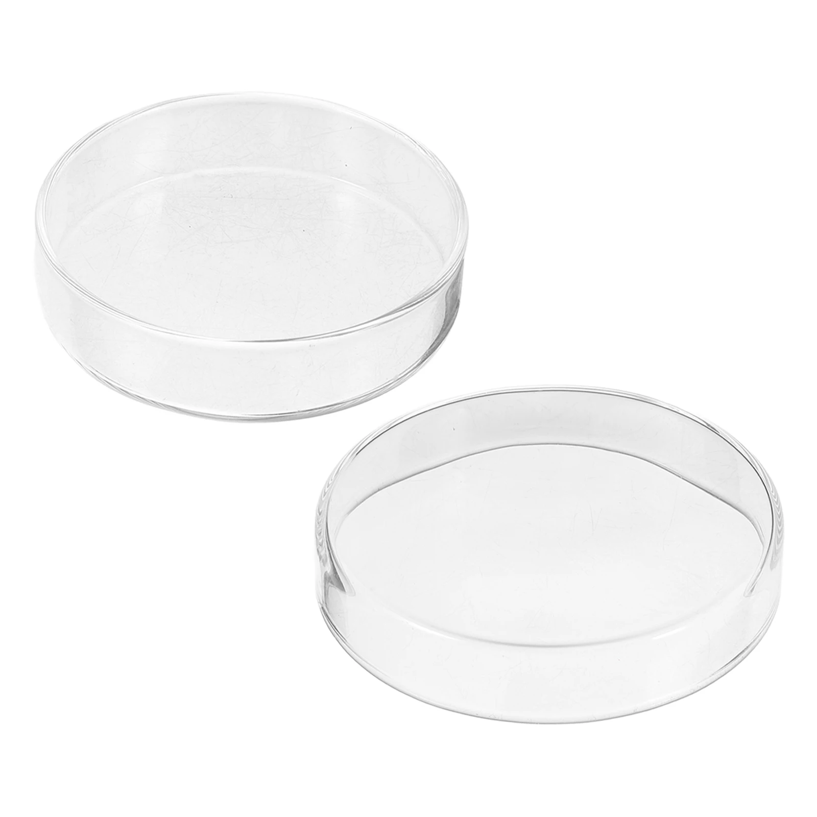 

2pcs High Borosilicate Petri Dishes Glass Cell Culture Plates Thickened Heat Resistant Lab Dish Bulk Agar Science Teaching