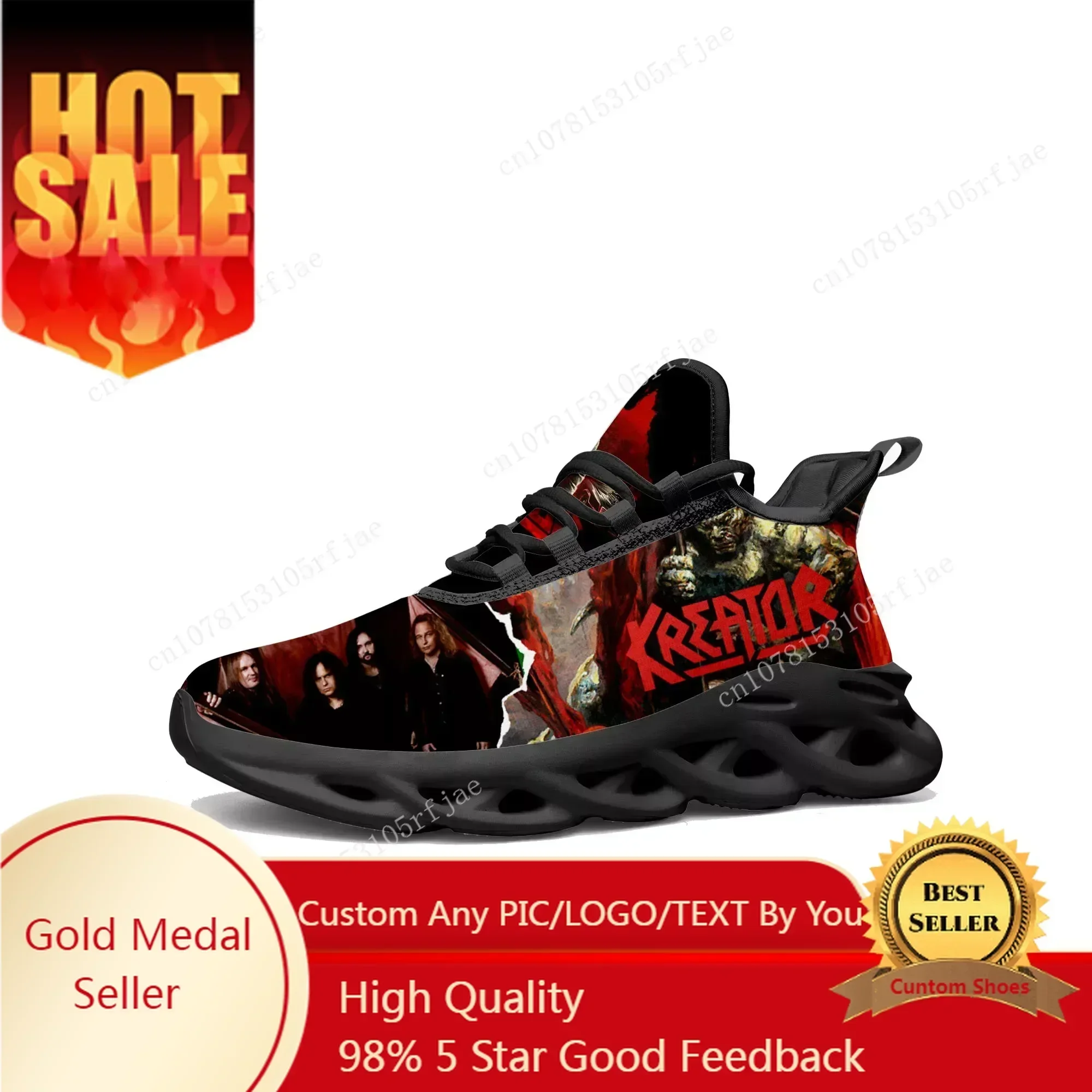 

Kreator Band Flats Sneakers Mens Womens Sports Run Shoes Quality Gods of Violence Sneaker Lace Up Mesh Footwear Tailor-made Shoe