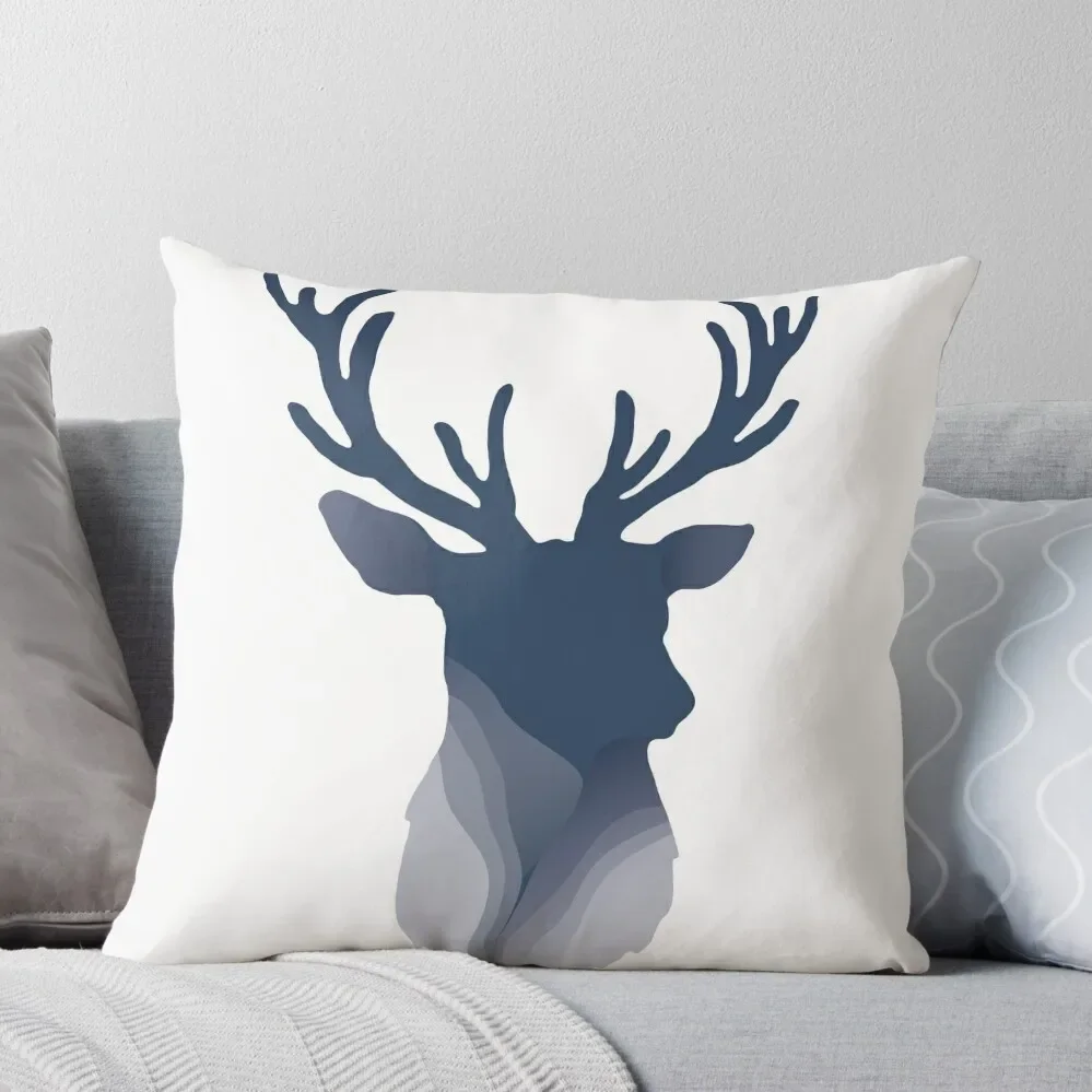 

Abstract Navy Blue Deer Head Throw Pillow Pillow Decor Sofa Cushions Cover Sofa Cushion Cover