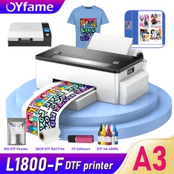 OYfame L1800 impresora dtf A3 Directly To Film dtf a3 textil printer for jeans hoodies clothes fabric tshirt printing machine A3