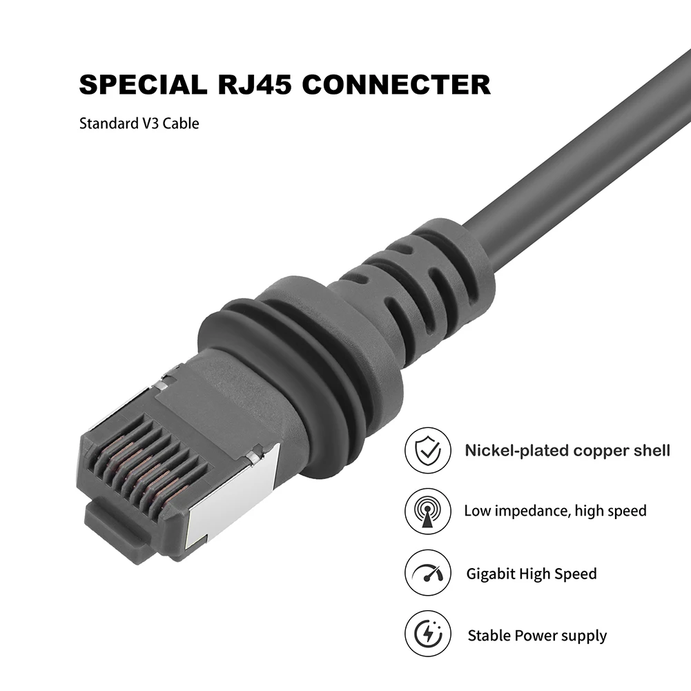 For Starlink Gen 3 Cable Ethernet Cable 2000Mbps Standard V3 Cable Ethernet Cord W/ RJ45 Connector Plug and Play for Starlink V3