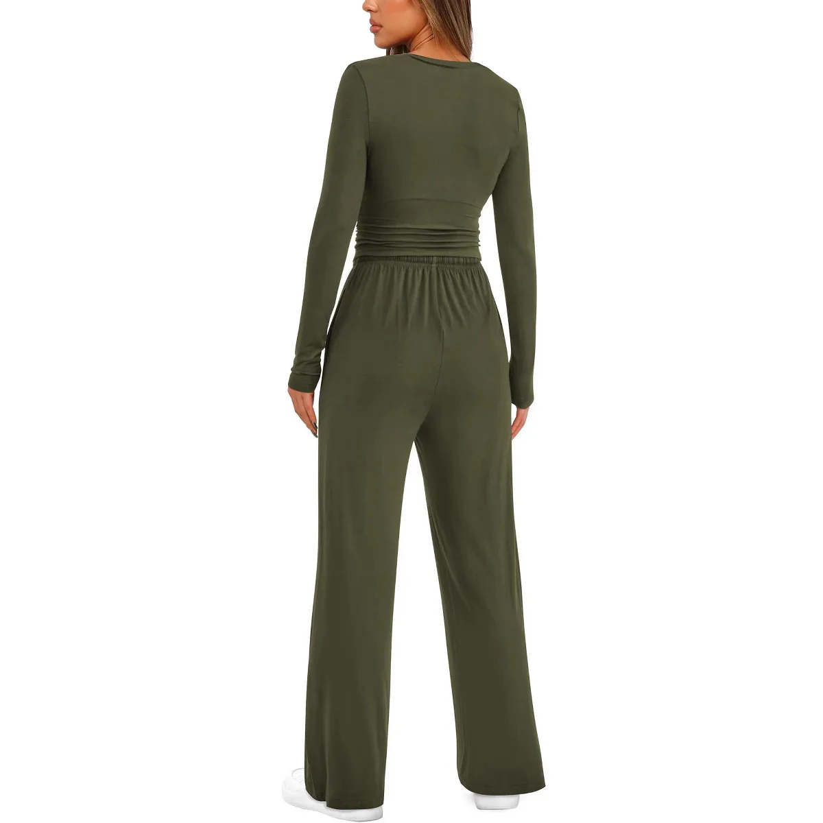 Neue einfarbige Freizeitsets für Damen im Herbst und Winter mit langen Ärmeln, meistverkaufte Mode-Outfits.
