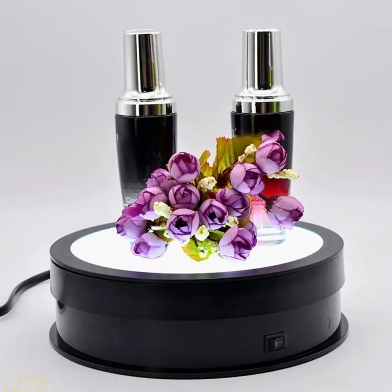 

12PD LED Light Rotating Display Stand Revolving Base Turntable Video Props