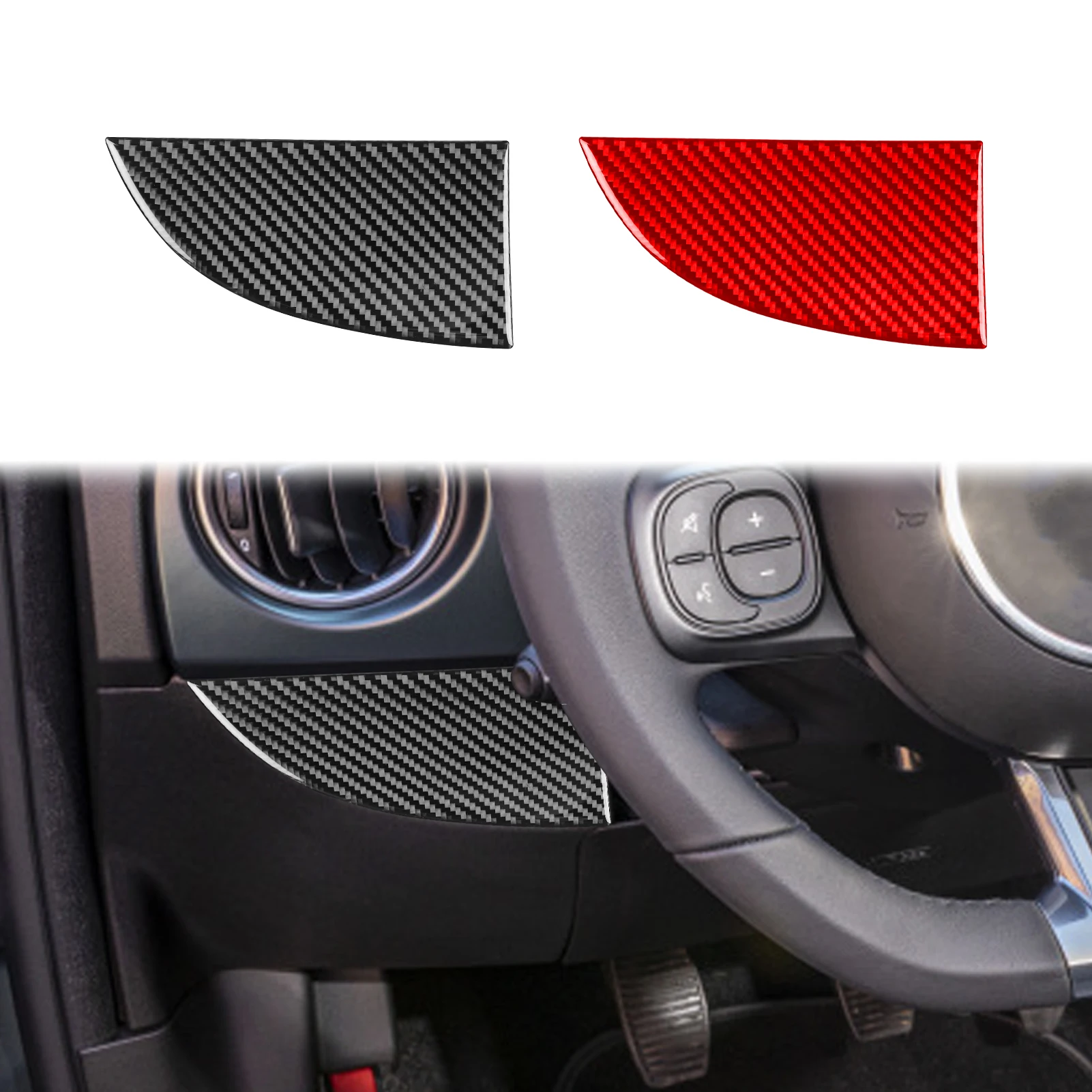 for Fiat 500 2012 2013 2014 2015 Dashboard Panel Decoration Decals Cover Trim Car Interior Mouldings Accessories Carbon Fiber