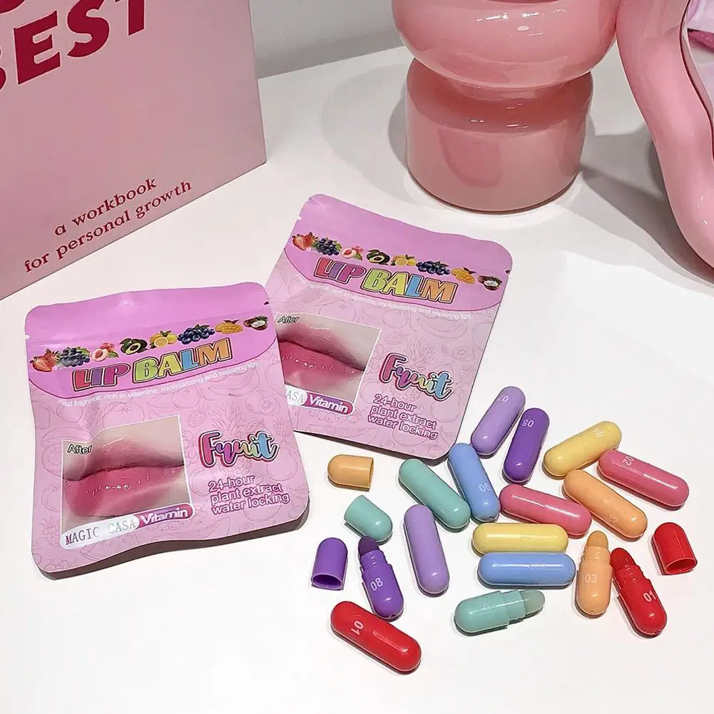 مجموعة بلسم الشفاه الصغير مكونة من 8 ألوان، عصا ملمع الشفاه المرطبة، هدية مثالية للسفر للنساء والفتيات #6