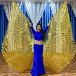 ベリーダンスコスチュームのためのegyptian wings、ゴールドのisis wings、ダンスアクセサリー、カーニバルフェスティバル、女性の服、新しい