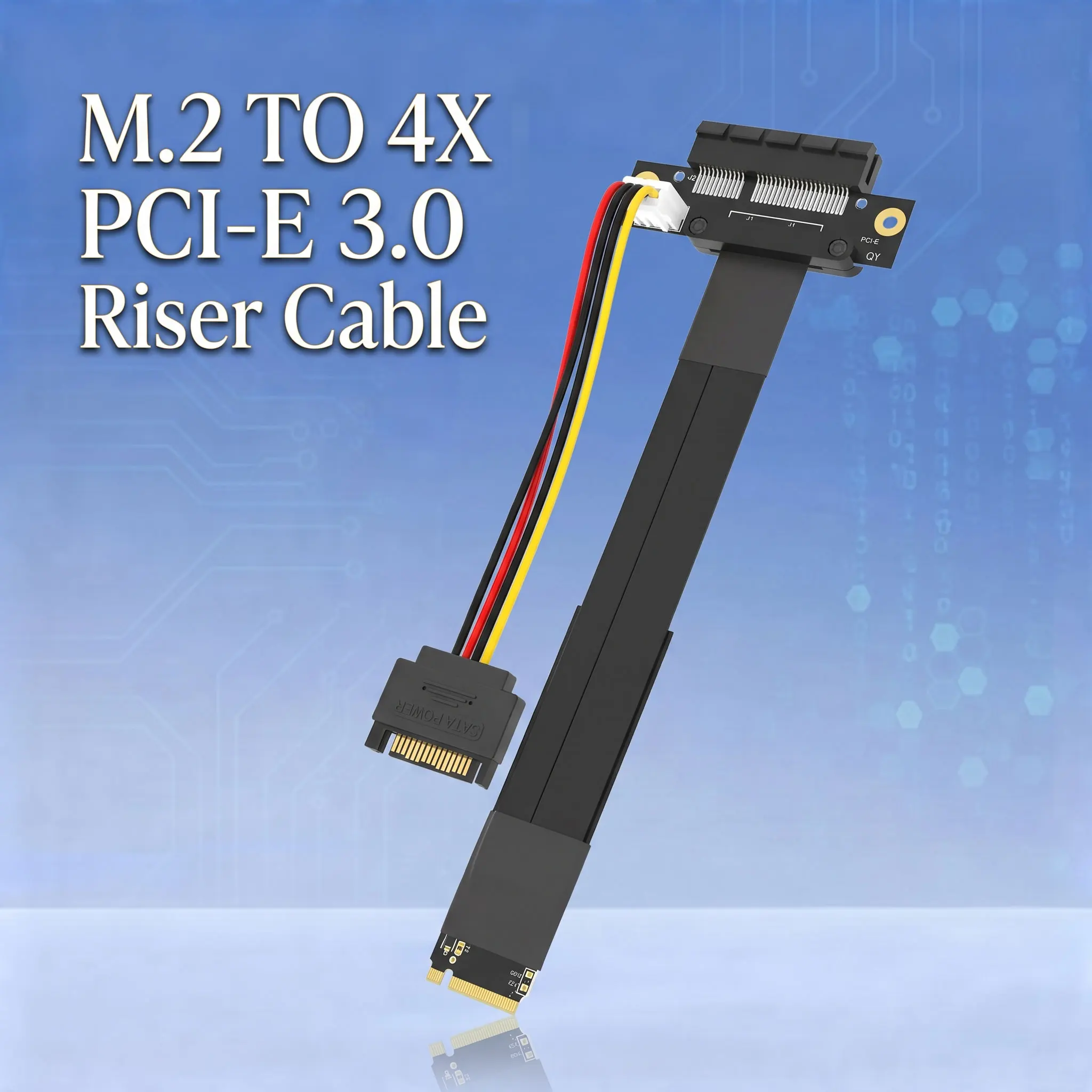 M2 TO PCIE Riser PCIe X4 PCI-E3.0 4x To M.2 NVMe M Key 2280 Riser Card Gen3.0 Cable M2 Key-M PCI-Express Extension Cord 32G/bps