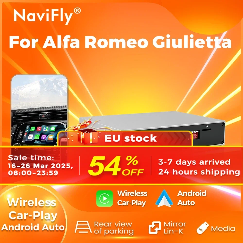 NaviFly Original Car Screen Upgrade Box For Alfa Romeo Giulietta Stelvio & Giulia 2016-2019 Wireless Car-Play Android Auto