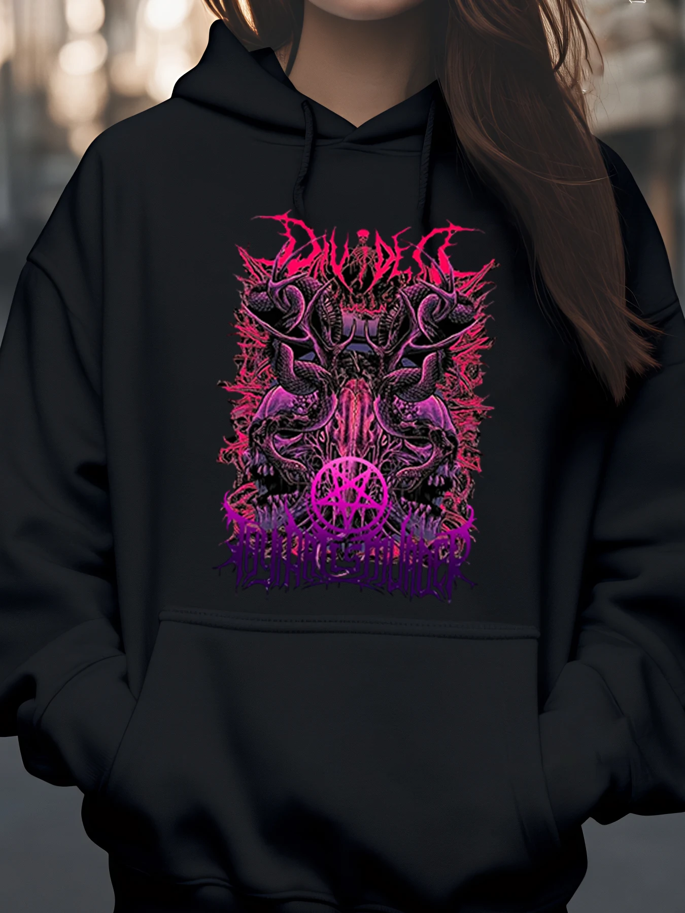 هوديي الهالوين بطباعة شيطان التنين للرجال والنساء ملابس غير رسمية