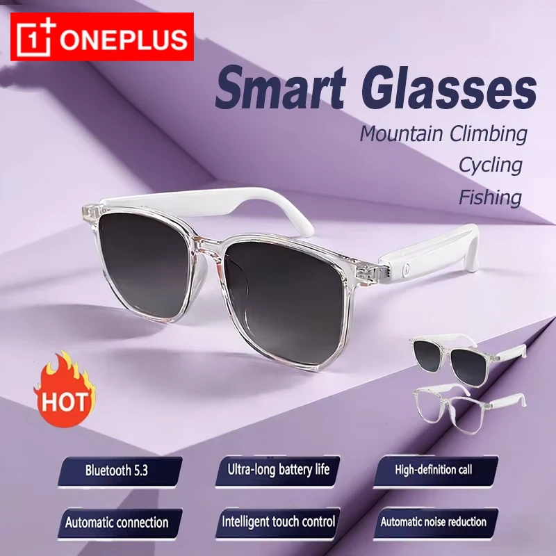 Oneplus AI Smart Glasses Chat Bluetooth Call 270mAh Battery Cycling Listening to Music Voice Assistant Smart Earphones Glasses