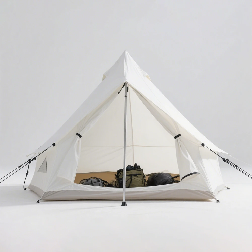 เต็นท์ทรงปิรามิดผ้าใบพกพา STLF รุ่นดีลักซ์ กันน้ำ สำหรับตั้งแคมป์กลางแจ้งและซ่อนตัวล่าสัตว์ สะดวกสบายและใช้งานได้จริง