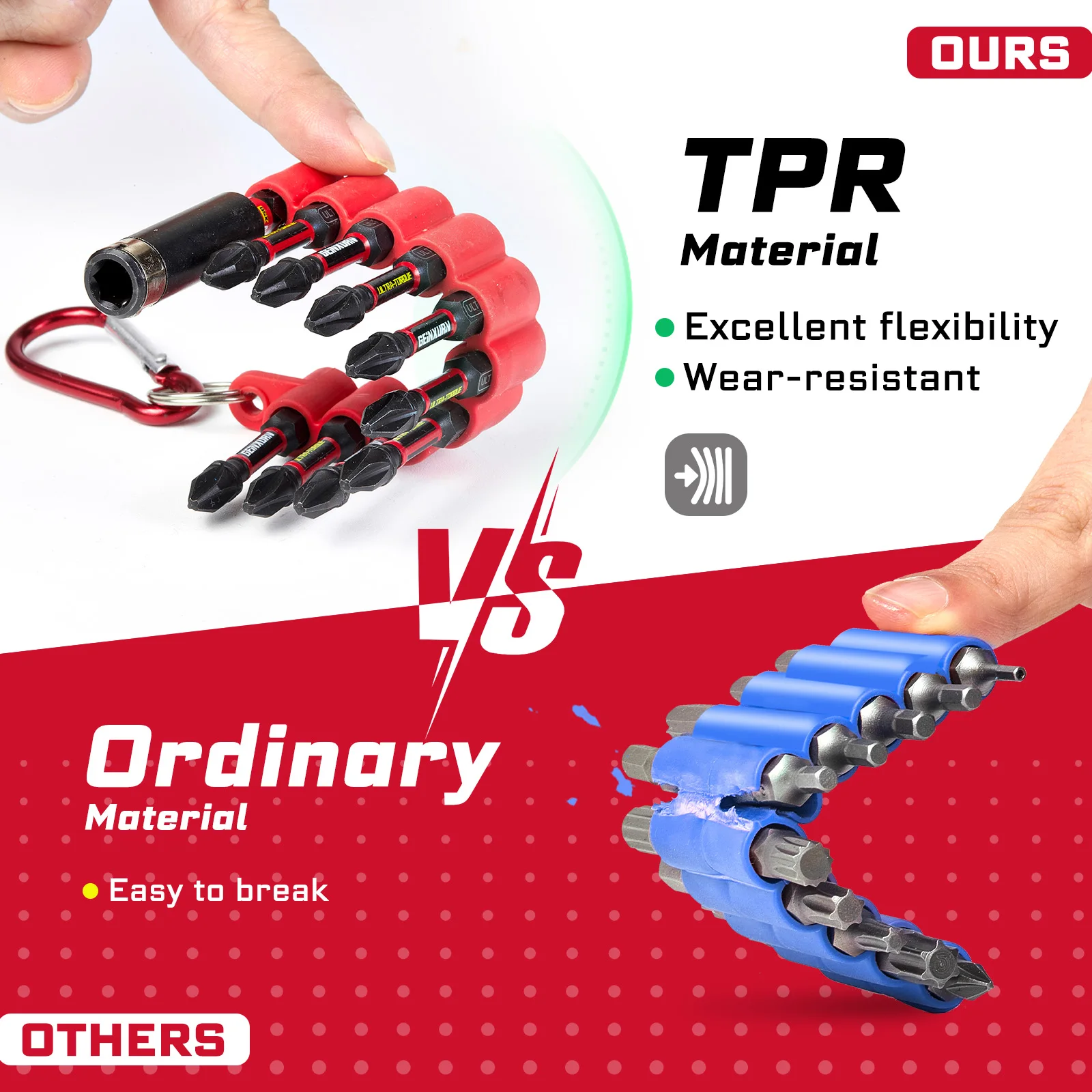 Geinxurn Set di 20 punte per cacciavite Phillips a impatto, punte magnetiche in acciaio S2 PH2 da 2 pollici con portapunte, strisce morbide per appendere