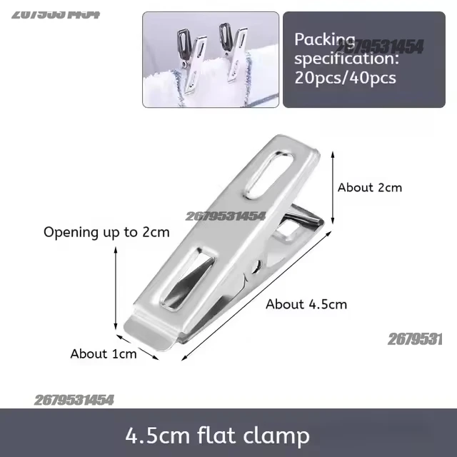 Clothespins Clothes 20/40 PCS Stainless Steel Washing Line Hang Pins Windproof Metal Clamps Windproof Clips for Sock Bathroom image 6