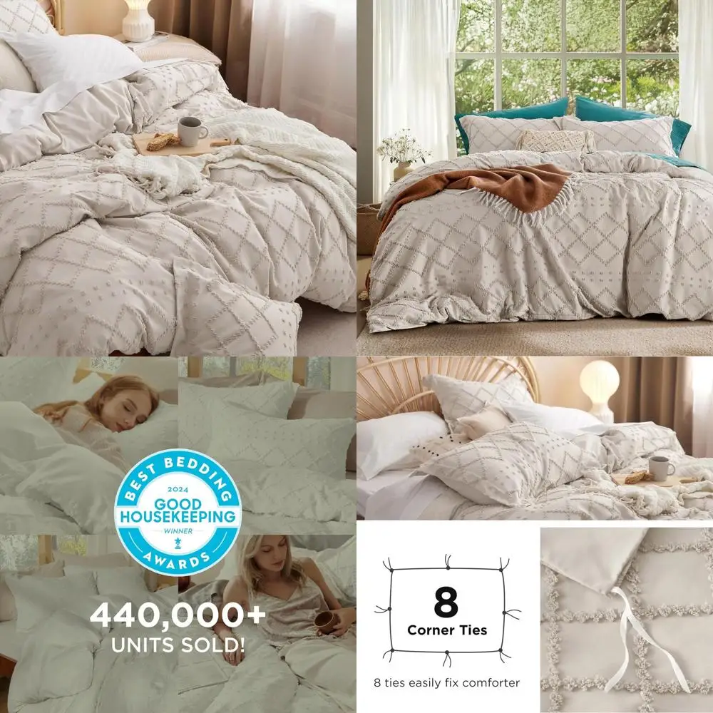 

Пододеяльник в стиле бохо, размер Queen — бежевый дышащий и Sot Постельное белье в стиле бохо, моющийся комбинированный чехол или всесезонные вещи, включает 1 пододеяльник