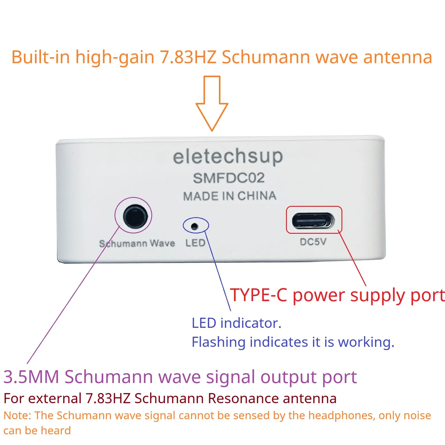 Rugged Case Schumann Wave Generator 7.83Hz  Ultra Low Frequency Pulse Generator Precise Frequency Schumann Resonator Helps Sleep