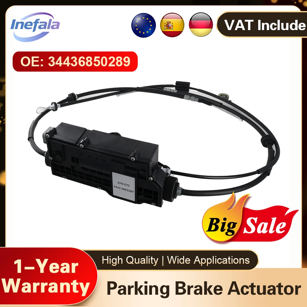 Ensemble d'actionneur de frein de stationnement électronique Podofo avec unité de commande 34436850289 pour BMW 2007-2013 X5 E70/2008-2014 X6 E71 E72