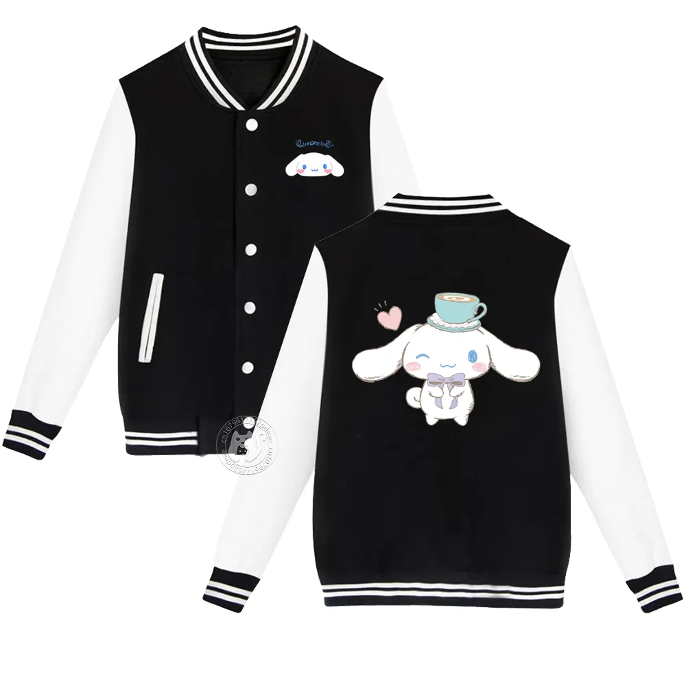 Sanrio Kids 2-14 years old Fall/Winter Jacket Boys Girls Big Ear Dog printed baseball uniform Thick warm stylish loose coat