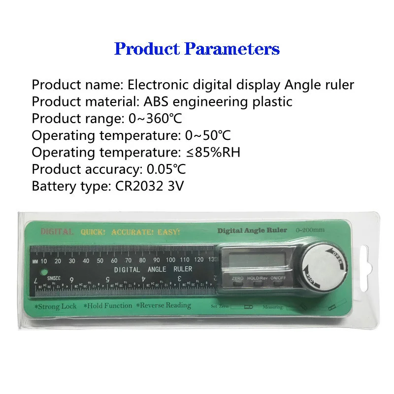 200mm Digital Angle Meter 360 ° Digital Angle Square Ruler Electronic Goniometer Protractor Angle Finder Gauge Measuring Tool