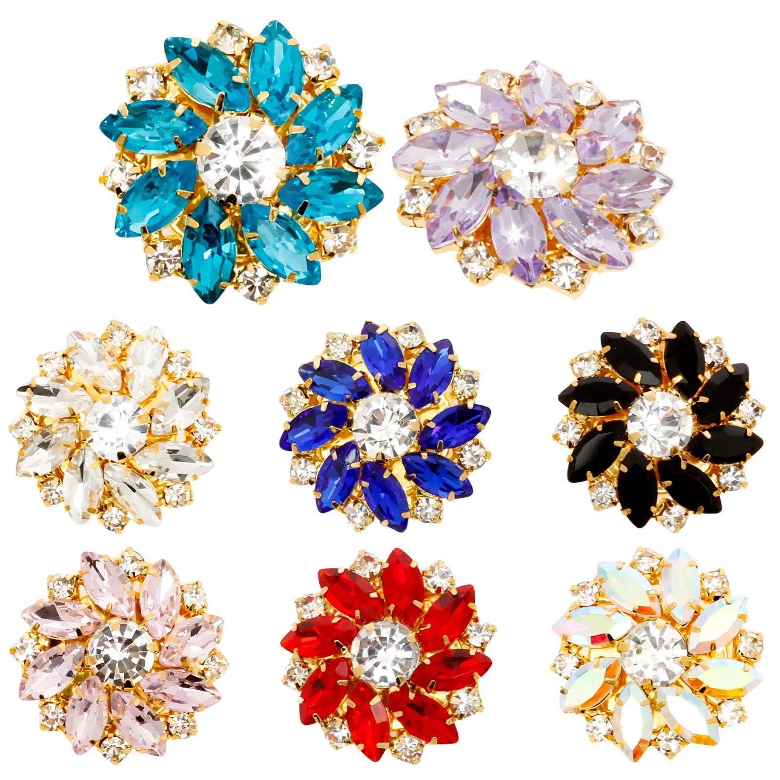 

8 шт., чехол на пуговицы с цветком и стразами, декоративный зажим на пуговицах рубашки из искусственного кристалла, съемная запонка с цветком, украшение для женщин
