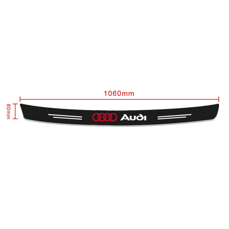 Peitoril da porta de fibra carbono tronco traseiro do carro pára-choques guarda placa protetor adesivos para audi c6 c5 c7 a1 a3 a4 b5 b6 b7 b8 a5 a6 
