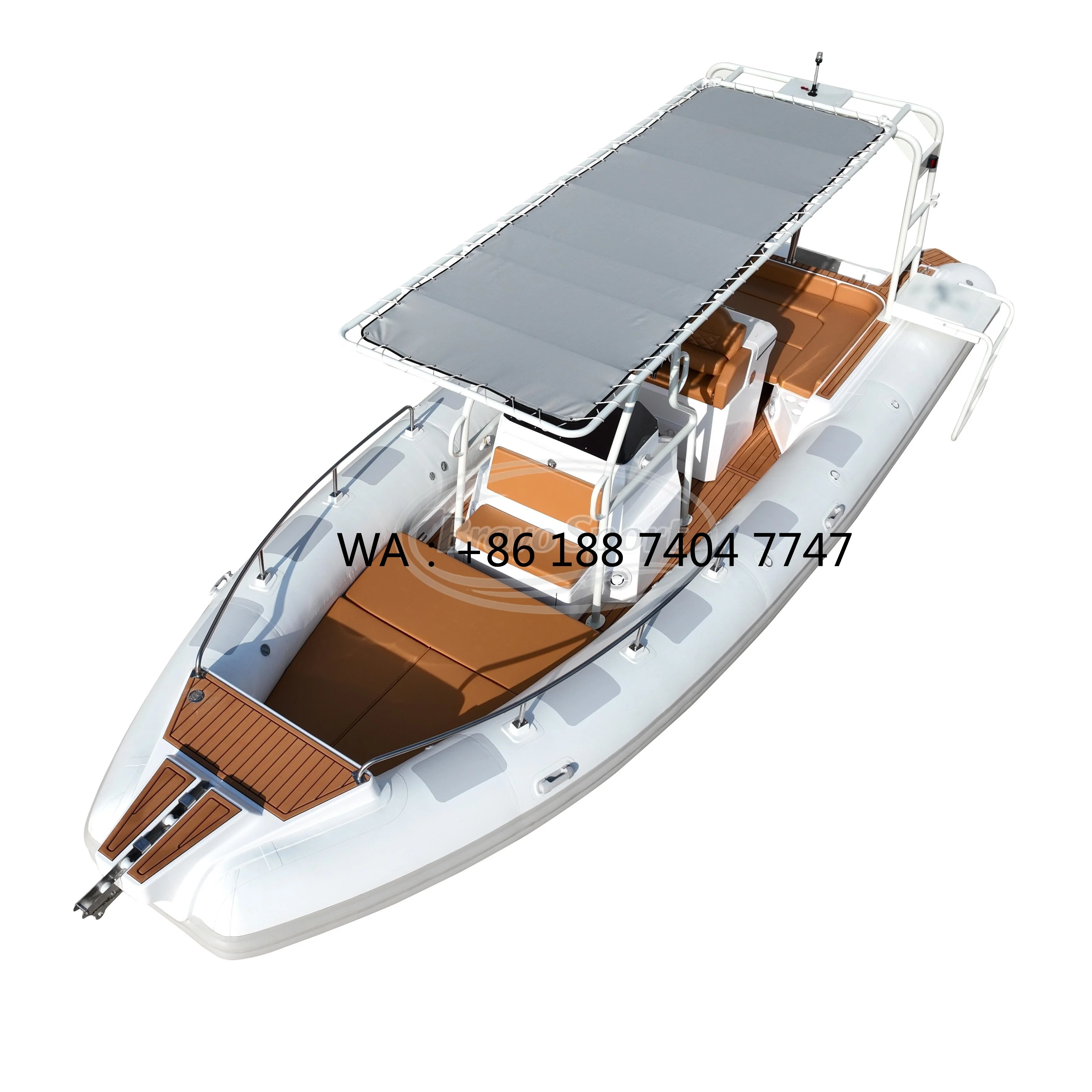 CE Large Rib Boat Luxury T-TOP 860 28ft Double Deep V Fiberglass Hull Inflatable Rib Boat Aluminum Roll bar