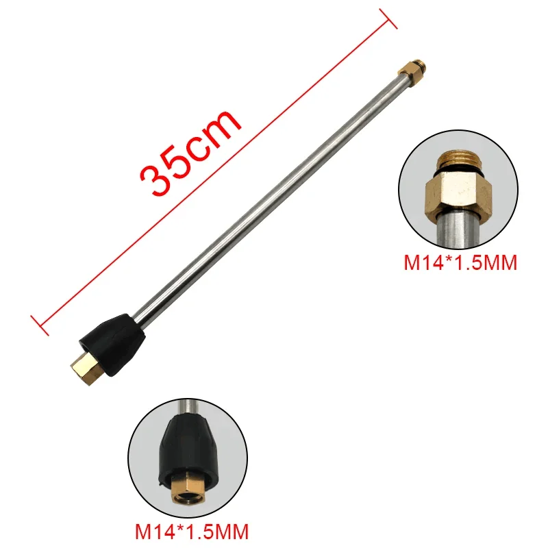 고압 세차 건용 익스텐션 지팡이, M14 나사 또는 1/4 빠른 연결 익스텐션 막대, 세차 액세서리, 15 cm, 35 cm, 50cm