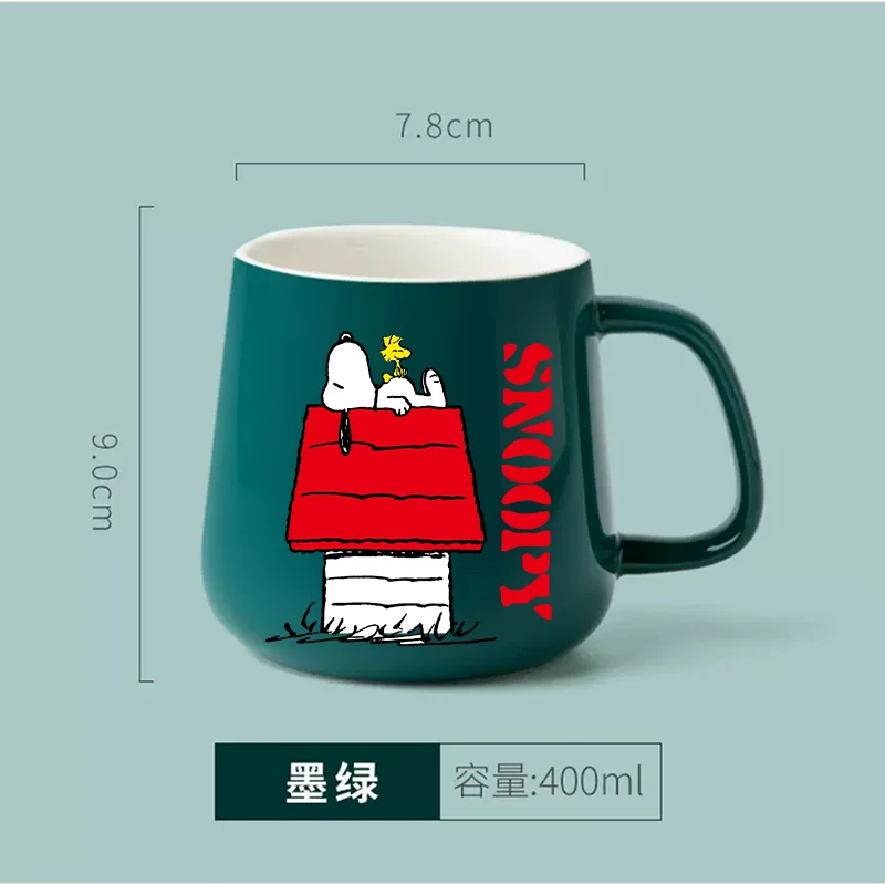 スヌーピーセラミックマグアニメコーヒーカップミルクティーマグかわいいカップルオフィス水飲みセラミックカップセラミック食器ギフト400ML