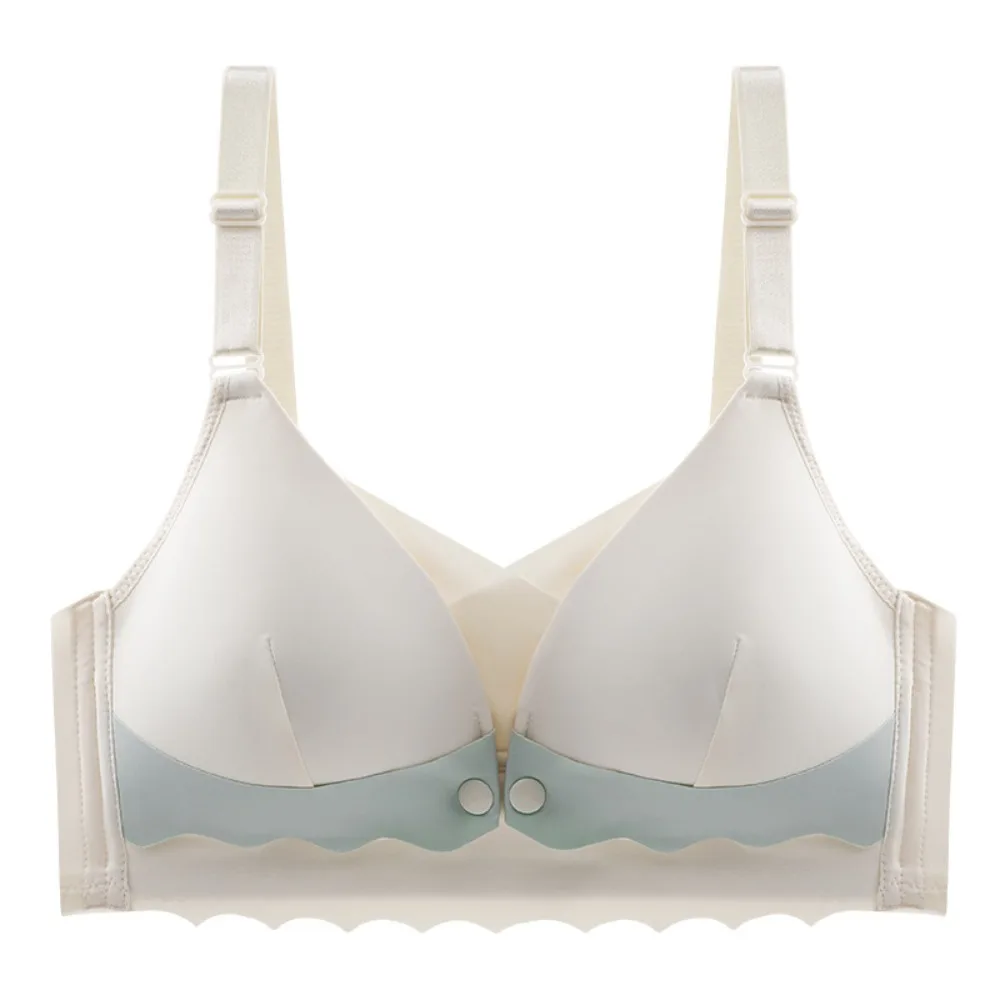 Беспроводной бюстгальтер с глубоким V-образным вырезом и пряжкой спереди, облегающий противоударный нижнее белье пуш-ап, нижнее белье со сборками груди, бюстгальтер с большой чашкой для мам