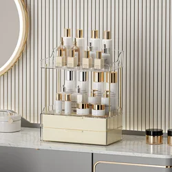 Bathroom Storage Shelf Multi Functional Large-capacity Makeup Organizer 2-layers Vertical Desktop Shelves Bathroom Accessories