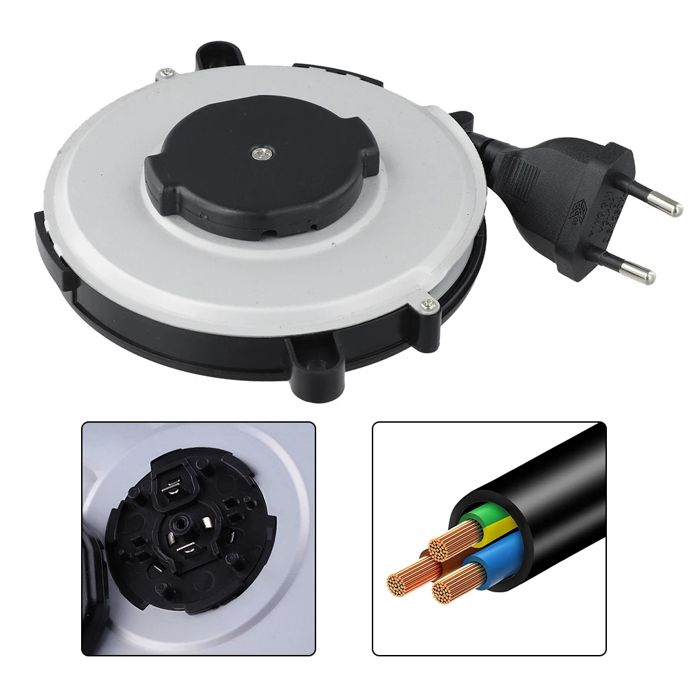 Automatic Retractable Power Cord Reel Extension Camping Power Cord Extension Cord Reel Flat Wire Design Retractable Cable Size