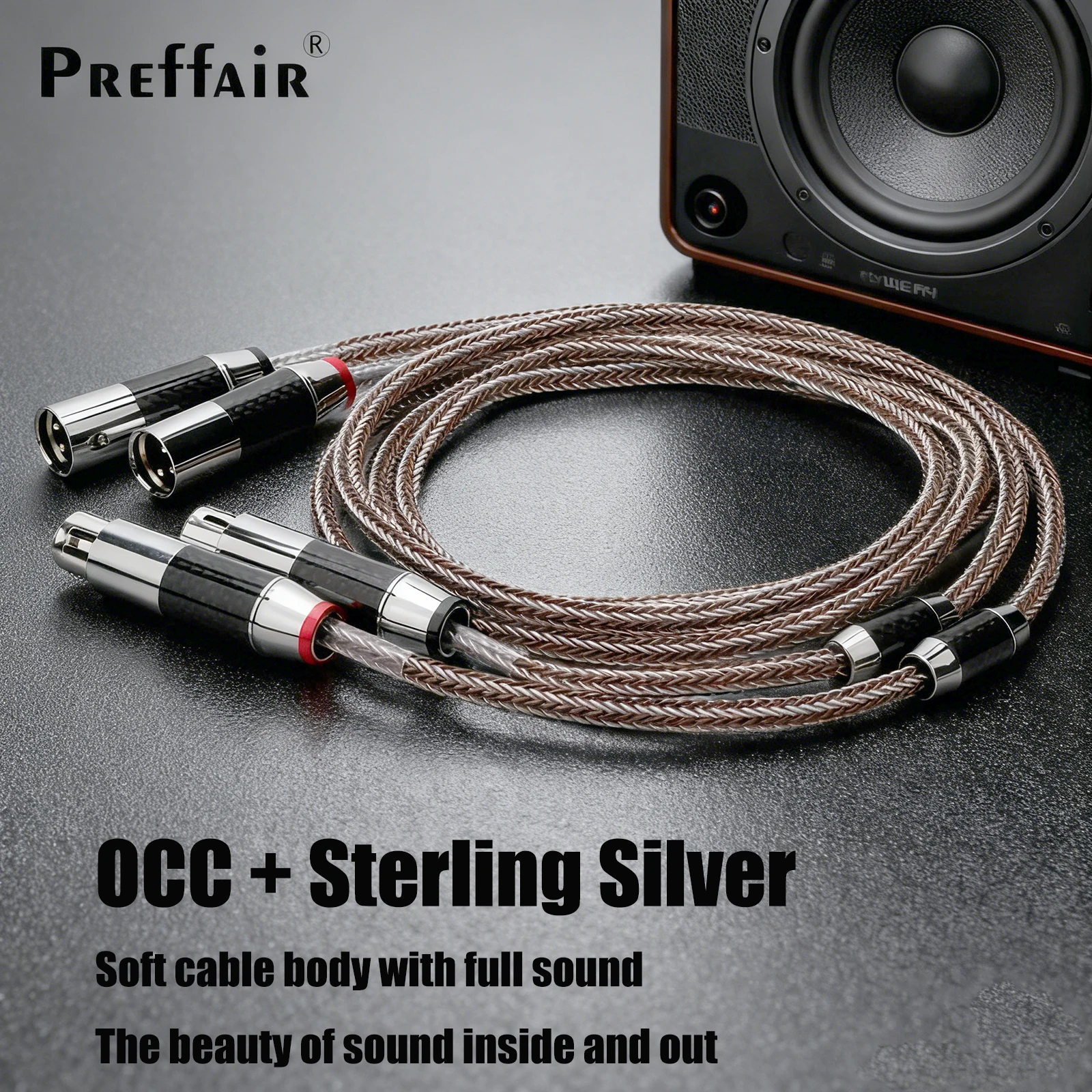 

Hi-End OCC + Sterling Silver Blended HIFI Balanced Cable 16 Strands XLR Male to Female 3Pin Jack Extension Cable For Microphone