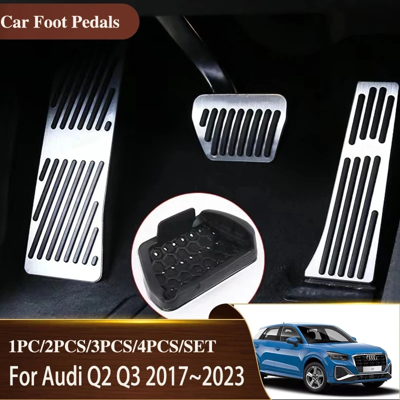 

AT MT Car Foot Pedals For Audi Q2 Q3 8U F3 RS 2017~2023 No Slip Stylings Stainless Break Accelerator Steel Parts Car Acessories