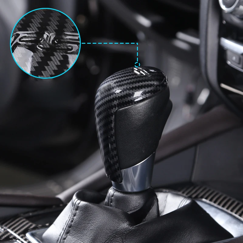 ABS Carbon Fiber Style Gear Head Shift Knob Cover Trim for Mazda 3 Axela 6 Atenza CX-5 CX5 CX-4 CX4 AT Accessories 2014-2021