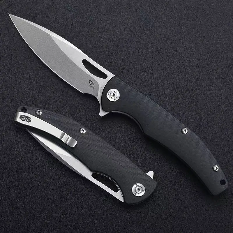 CH CH3524 EDC Pocket Folding Knife G10 Handle 59HRC D2 Blade Ball Bearing Flipper Outdoor Camping Survival Kitchen Hunting Knife