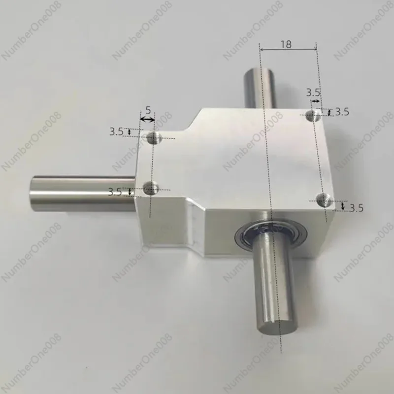 NEW 90 Degree Commutator Right Angle Transmission Reversing Helical Bevel Gearbox Reduction Ratio 1:1 Double Output Shaft 12MM