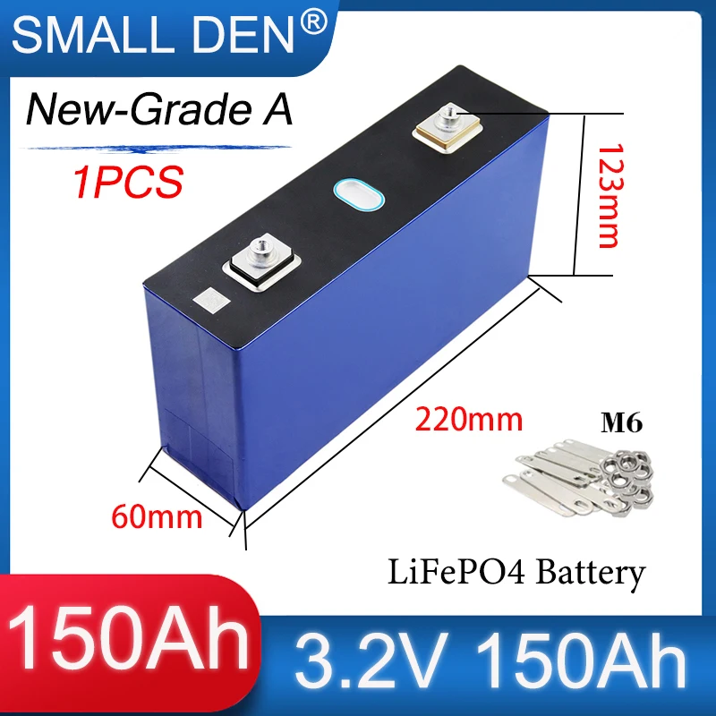 

1PCS Grade A 3.2V 150Ah Lifepo4 battery High Power 3C lithium iron phosphate DIY 12v 24v Electric car RV Forklift Inverter Solar