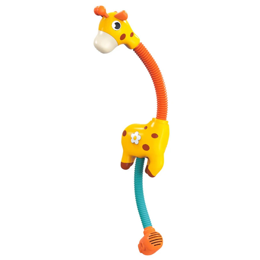 Baby Bath Shower Head Toy Cute Giraffe Baby Stackable Electric Shower Toys Bathtub Water Sprinkler Bathtub Toy For kids Toddlers