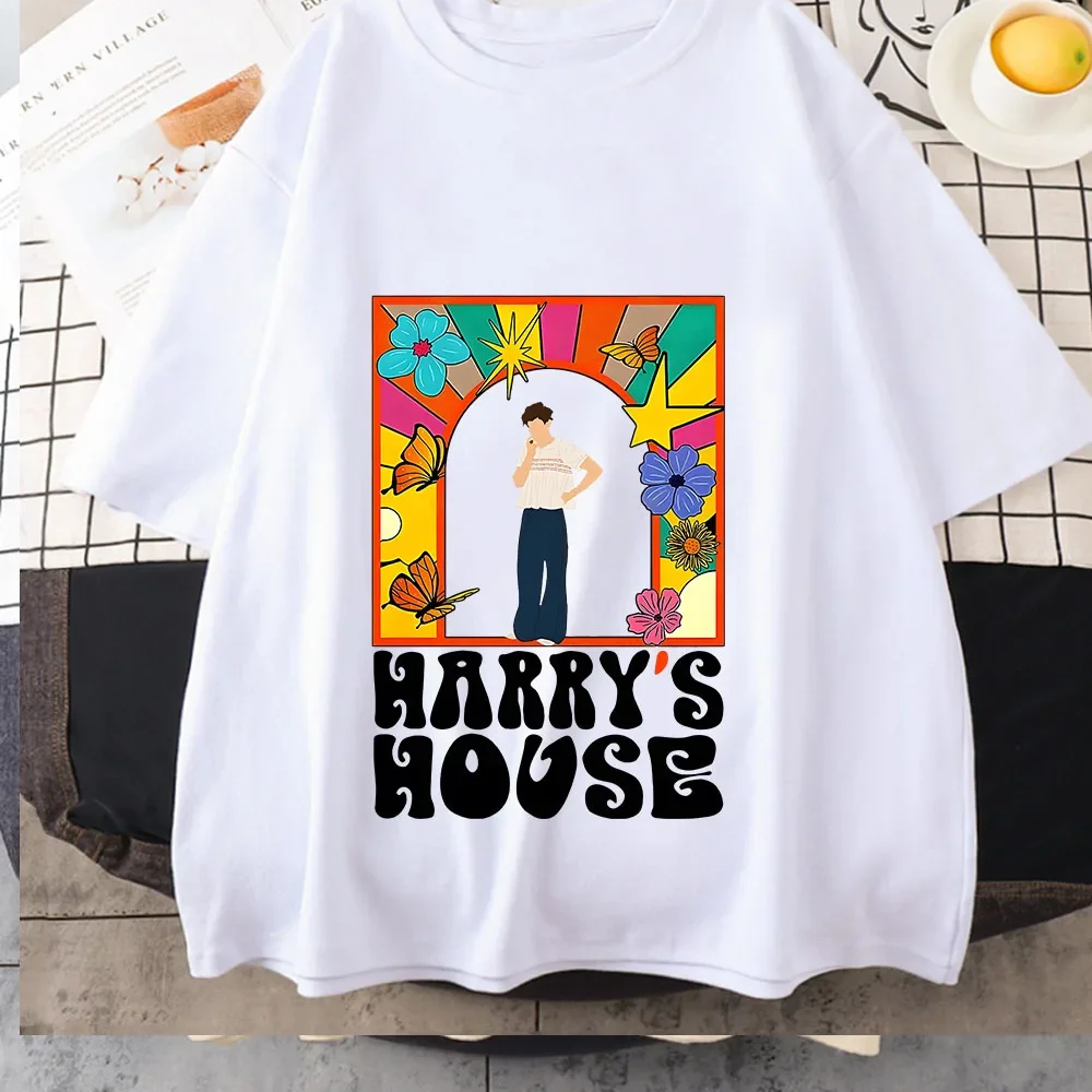 Harrys House Women T-shirts 100% Cotton Summer Manga Graphic Short Sleeve Tee Originality Slice of Life Print Individualization