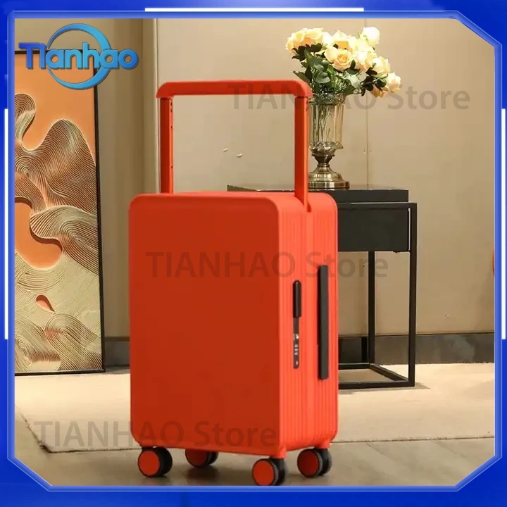 Stylish Wide Trolley Rotating Suitcase for Large-Capacity Outdoor Travel Locked Luggage Portable with Universal Wheels