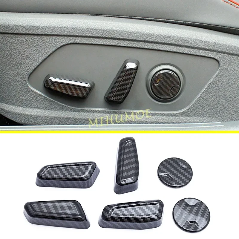 Carbon Fiber Front Power Seat Adjustment Switch Button Cover Cap For 2020-2023 Hyundai Sonata